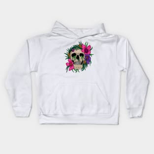 Woman Skull Flower Kids Hoodie